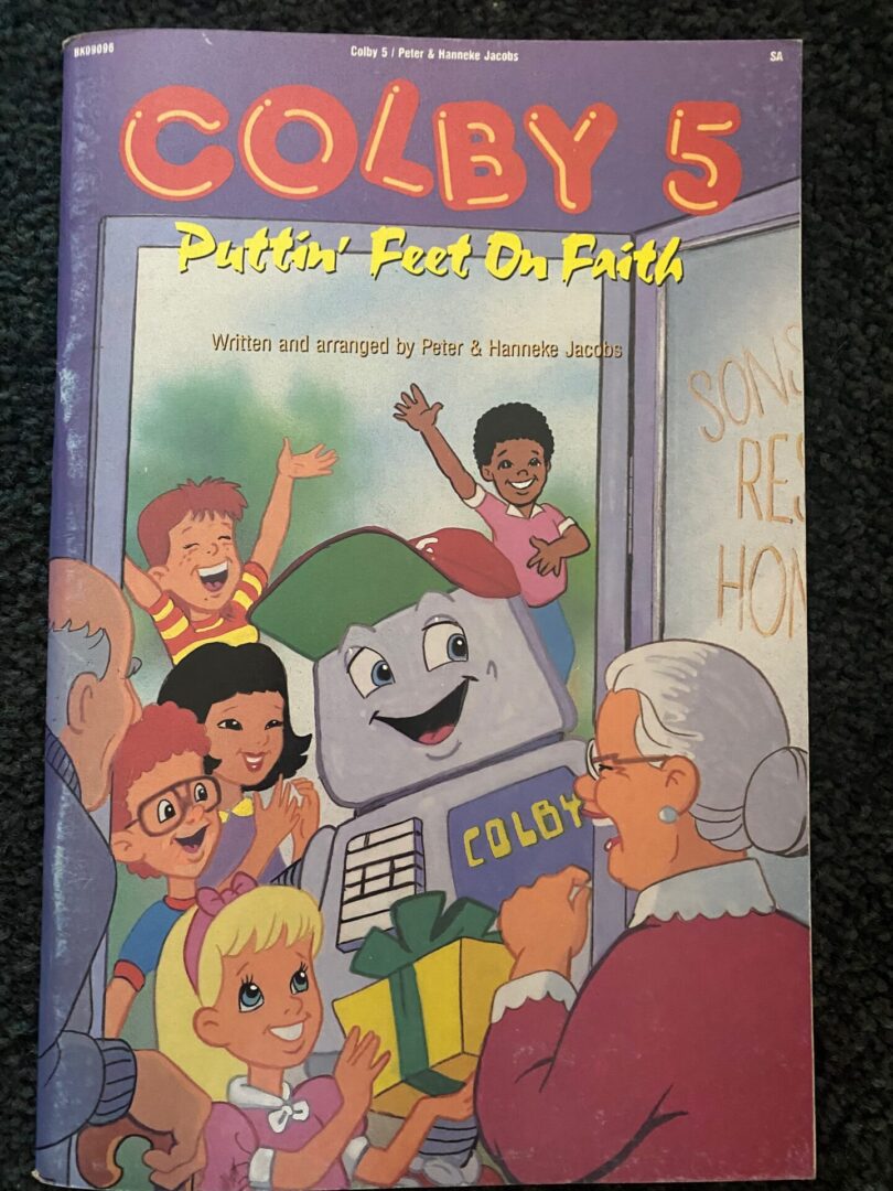 A book cover with many people and a computer.