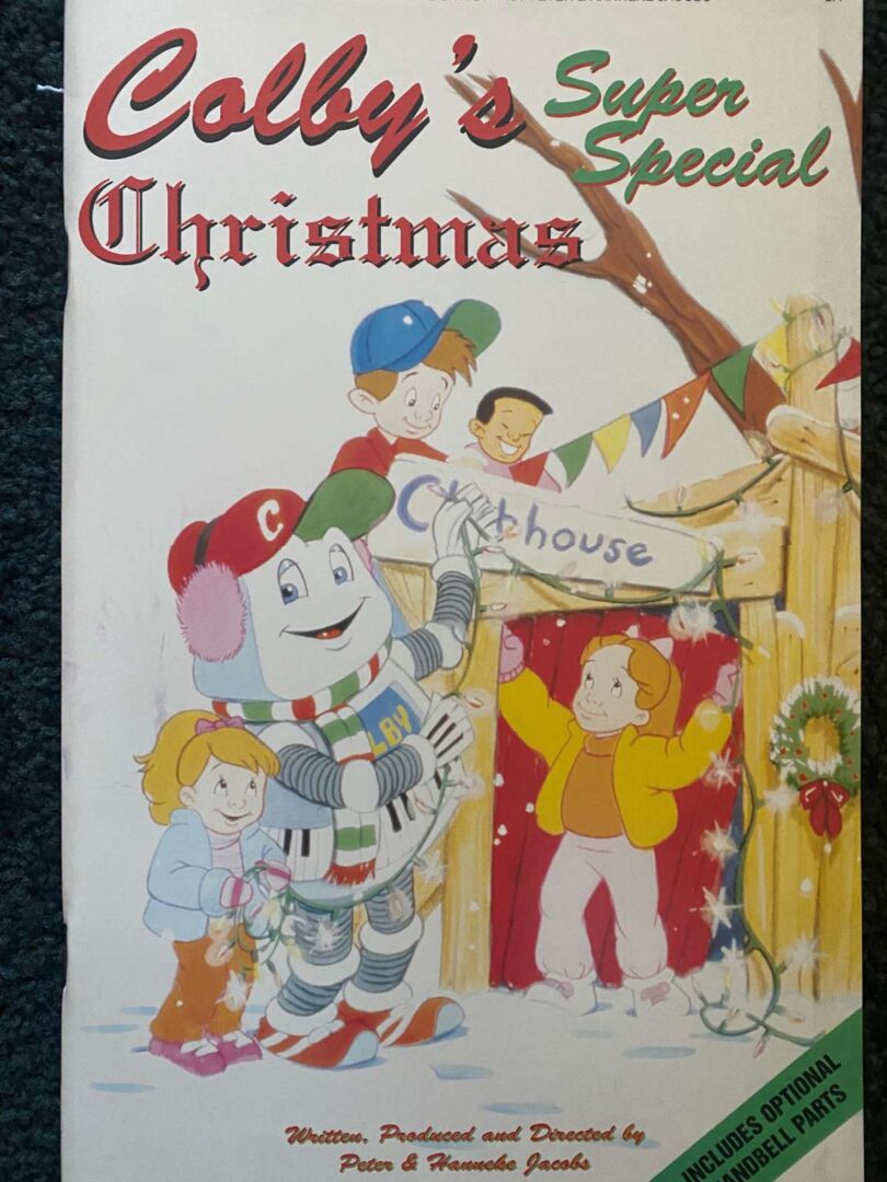 A book cover with an image of people and animals.
